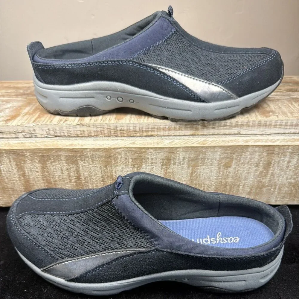 Easy Spirit Traveltime Women's Navy Clog Shoes 7.5 Orthotic Slip-ons